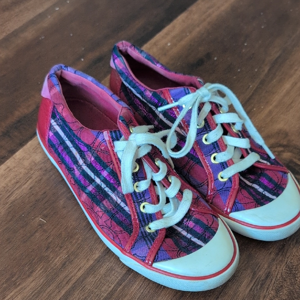 Coach Plaid Sneakers with White Laces